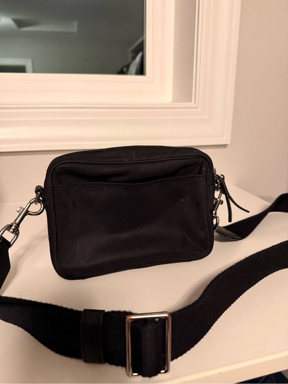 Tory Burch Black Nylon Belt Bag with Silver Logo - Picture 4 of 4